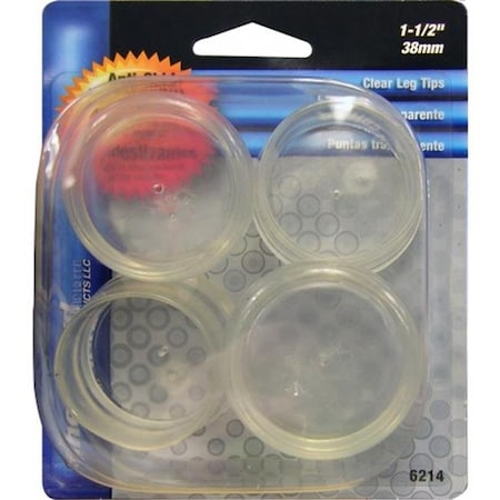 Shepherd Hardware Shepherd Hardware 7242399 1.5 in. Clear Tip Leg Cap Cover - Pack of 4 7242399